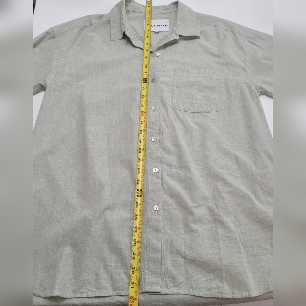 Lola River Anthropoloige Top Womens Medium Light Green Taylor Button Up Preppy - Picture 7 of 10